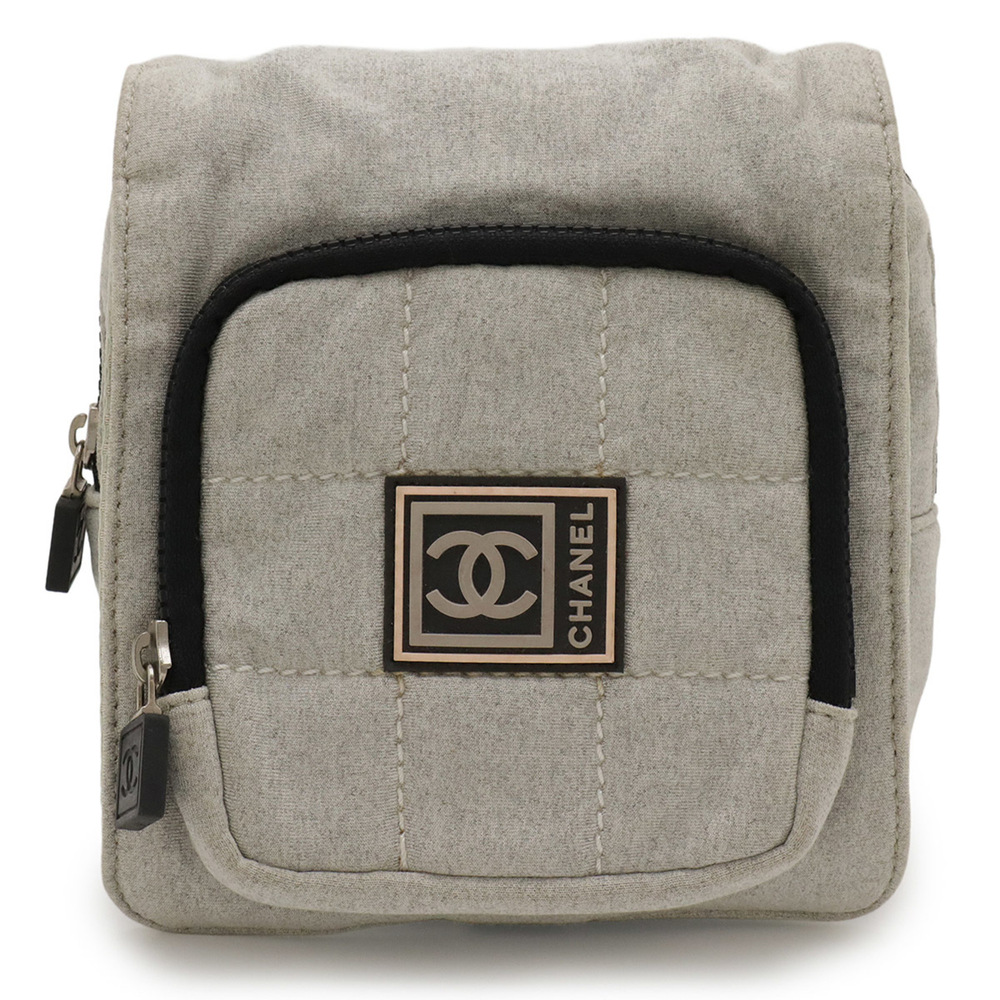 CHANEL Gray Logo Pouch - Picture 2 of 10